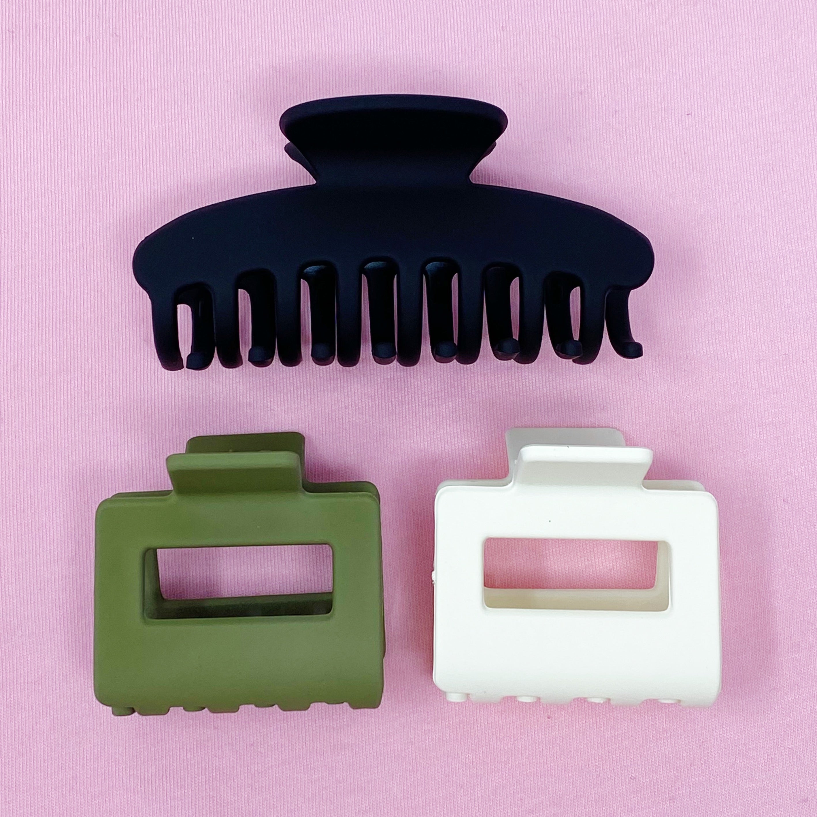 Matte Muted Hair Claw Set