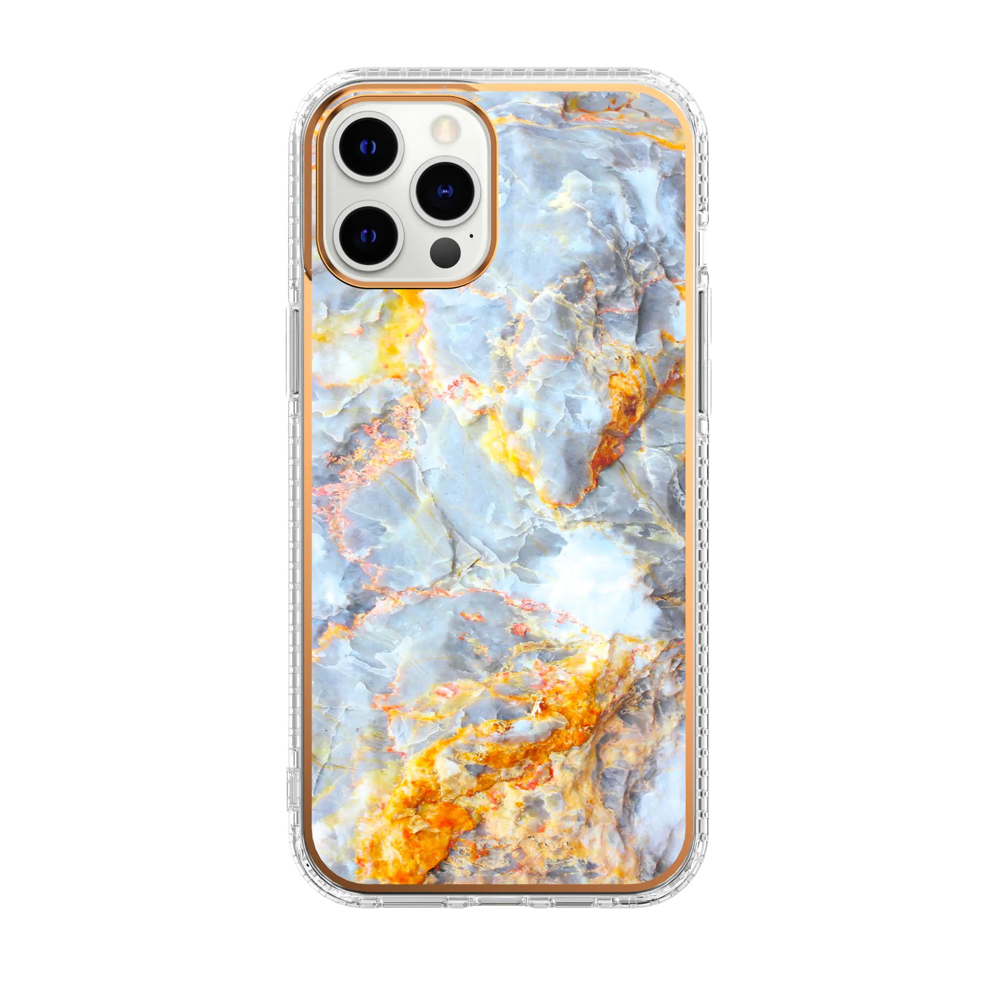 Mosaic Marble Pattern Floral Transparent Phone Case