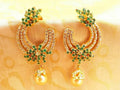 Elegant green American Diamond fashion earrings for wedding attire