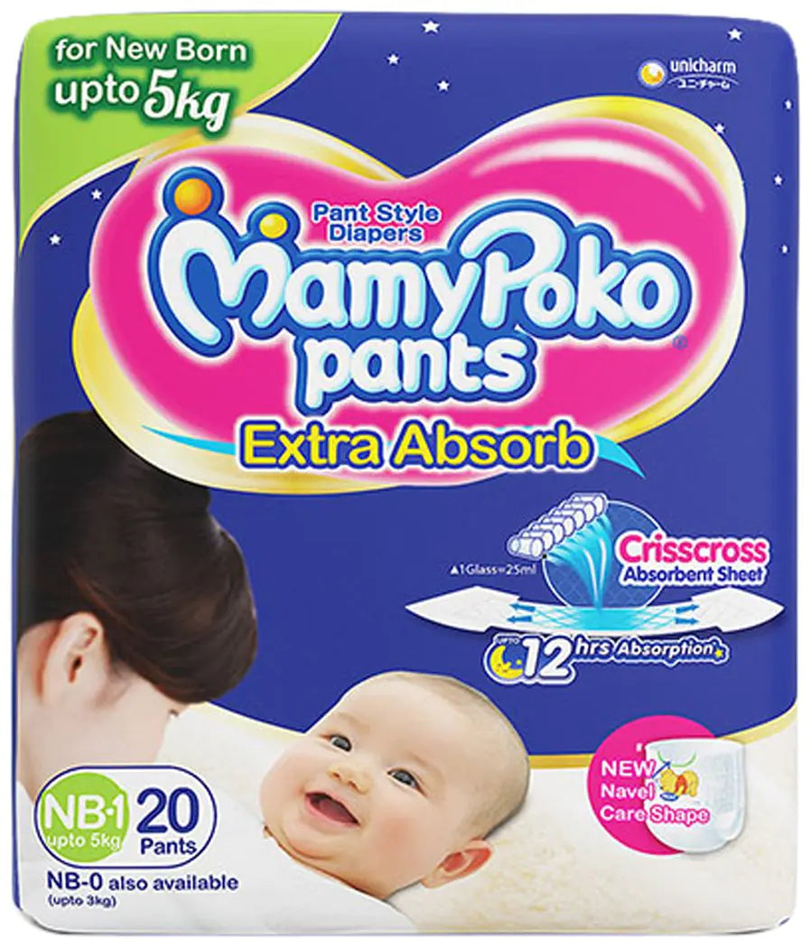MamyPoko Pants Extra Absorb Diapers New Born (Pack of 18)