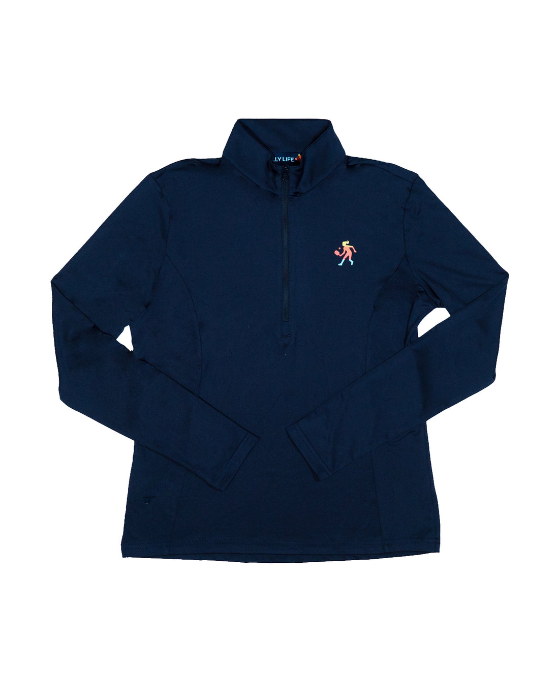 Women's Performance 1/4 Zip Pullover in Navy and White - Image 3