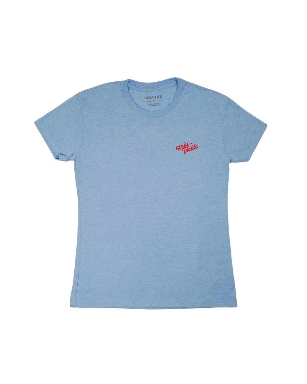 Women's Dink Responsibly Graphic Tee in White and Heather Blue - Image 6