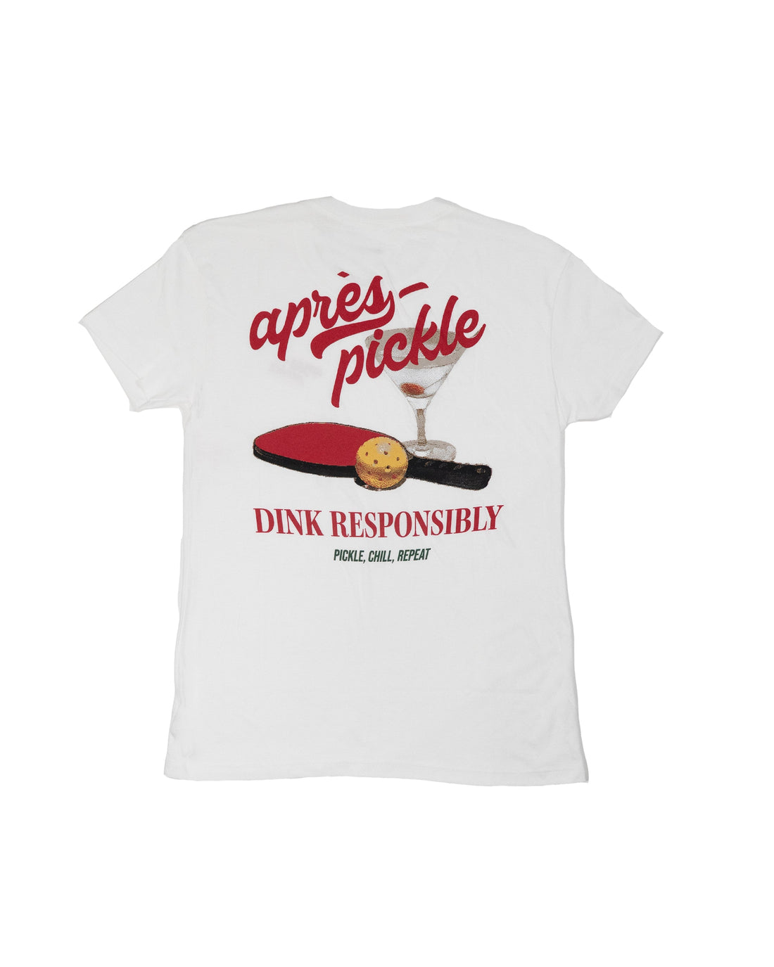 Women's Dink Responsibly Graphic Tee in White and Heather Blue - Image 4