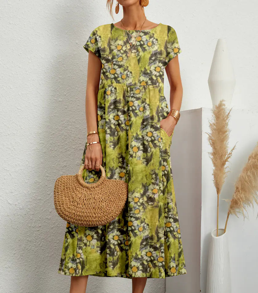 Women's Loose Cotton Linen Sleeveless Summer Dress