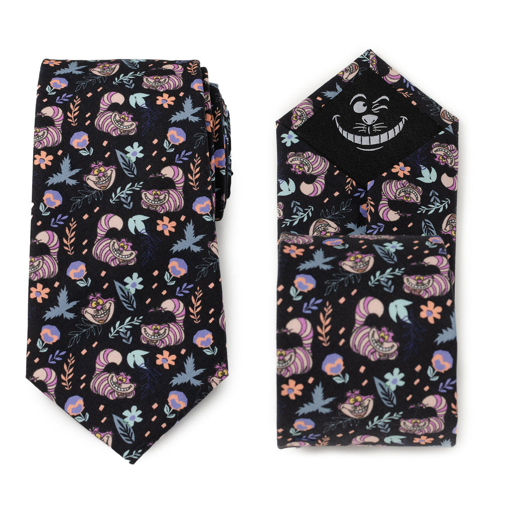 Disney Alice in Wonderland Cheshire Cat Print Men's Black Tie - Image 2