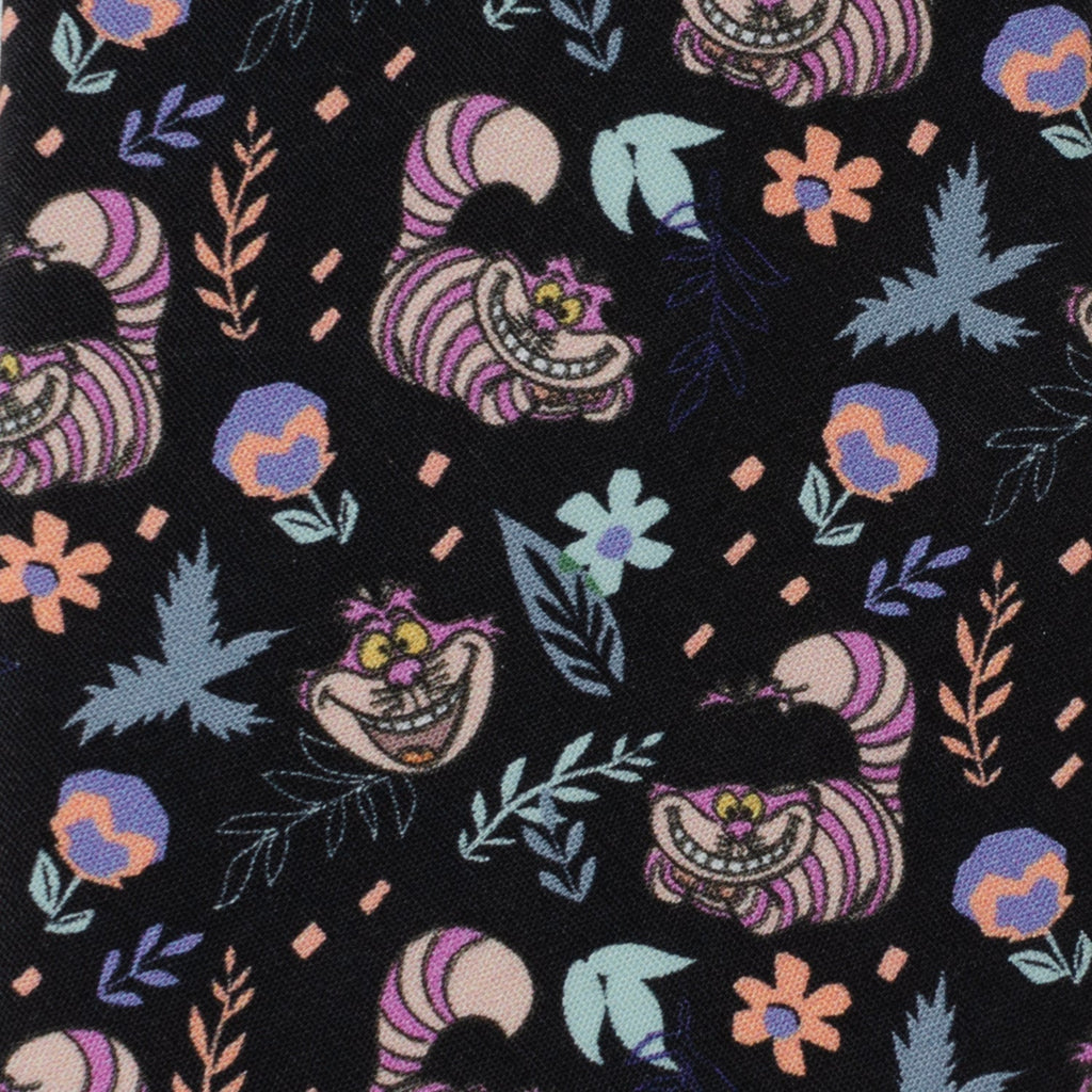 Disney Alice in Wonderland Cheshire Cat Print Men's Black Tie - Image 5