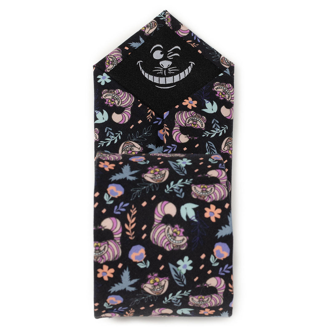 Disney Alice in Wonderland Cheshire Cat Print Men's Black Tie - Image 8