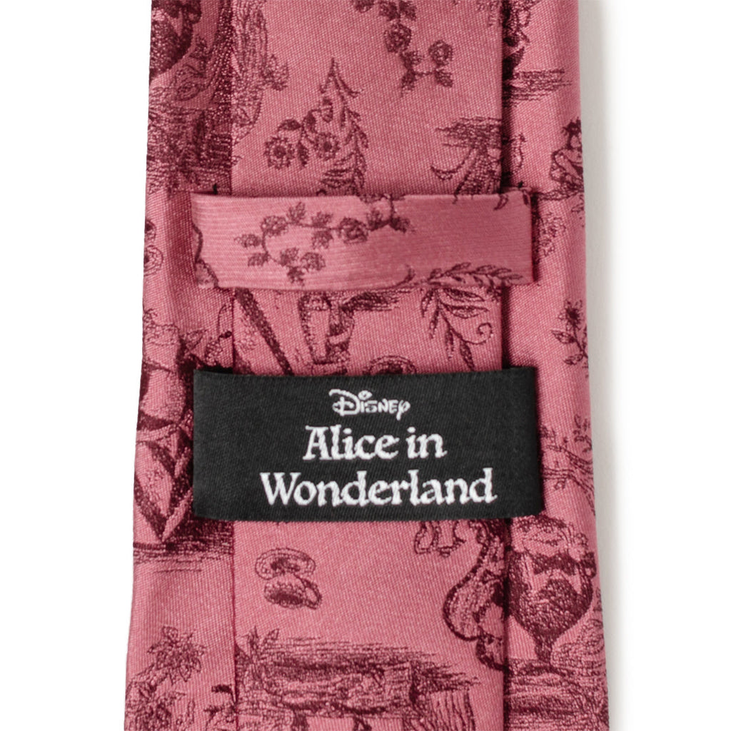 Disney Alice in Wonderland Dusty Red Men's Silk Necktie - Image 5