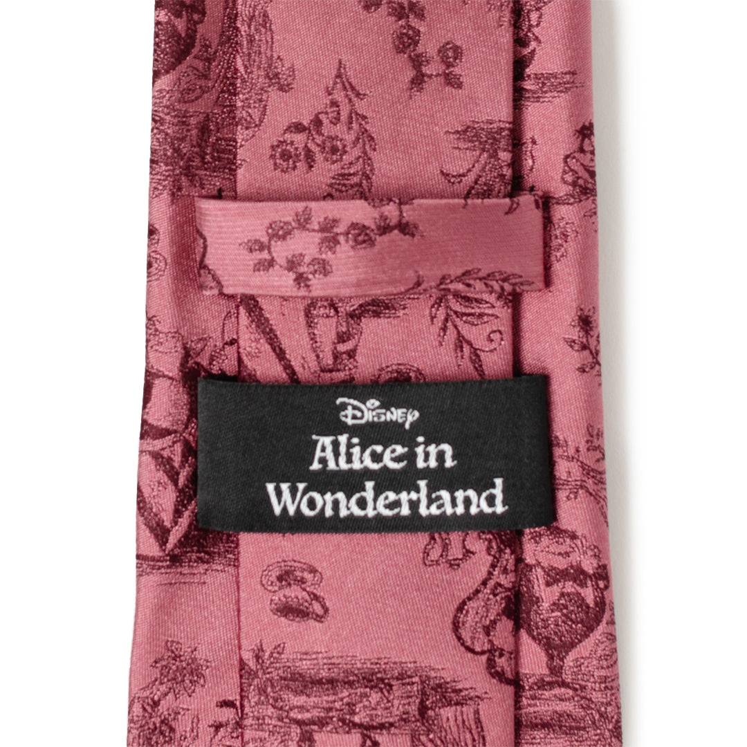 Disney Alice in Wonderland Dusty Red Men's Silk Necktie - Image 5