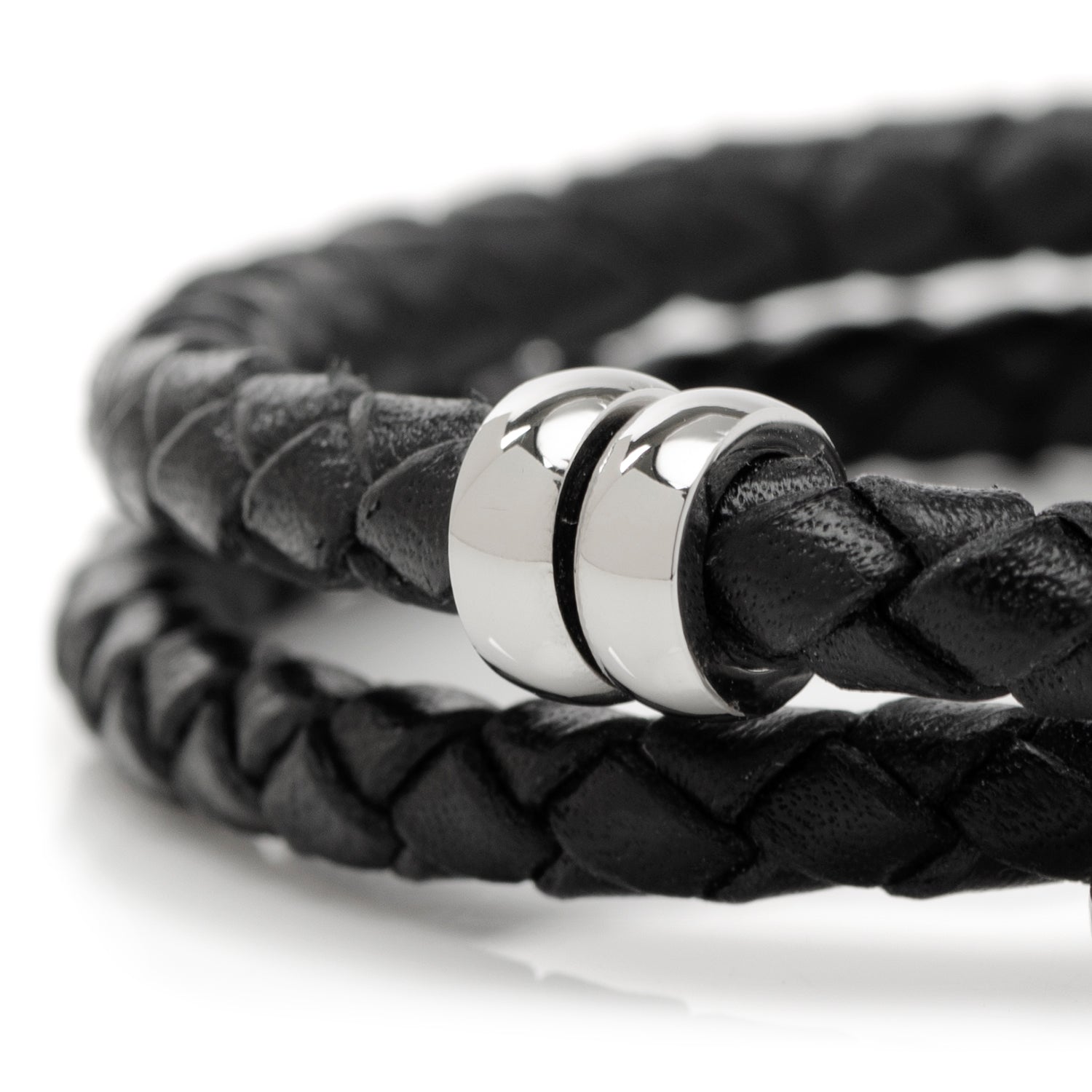 Disney Mickey Mouse Braided Black Leather Double Wrap Bracelet - Image 7