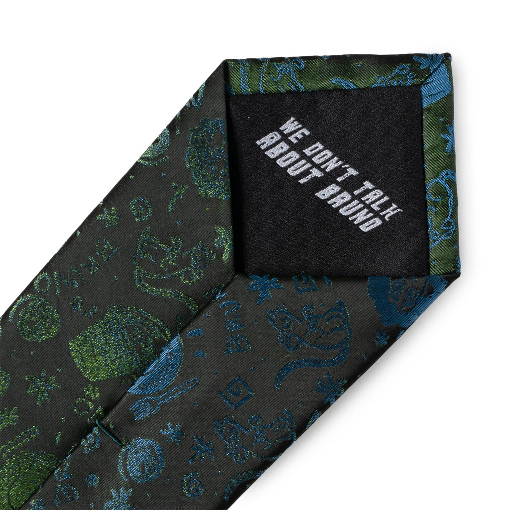 Disney Encanto Bruno Silk Blend Men's Necktie in Black and Green - Image 6