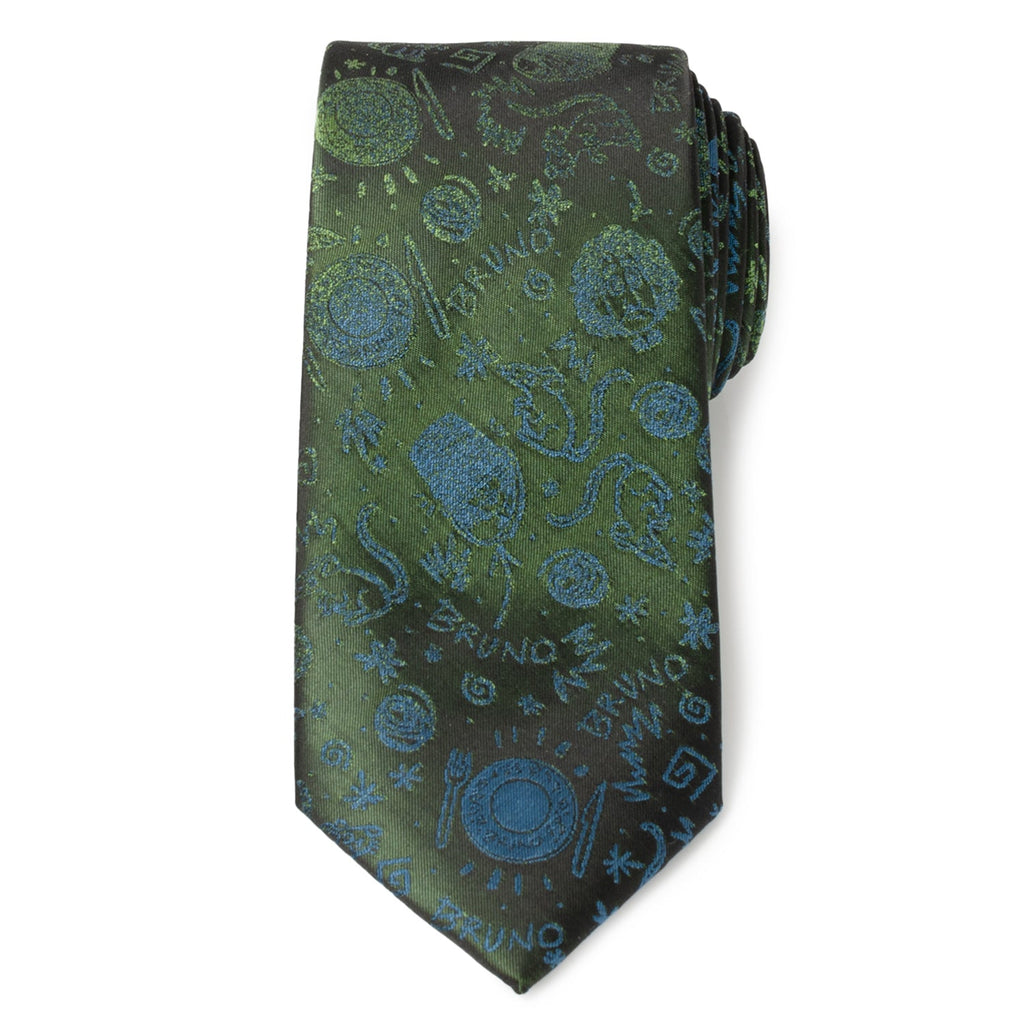 Disney Encanto Bruno Silk Blend Men's Necktie in Black and Green - Image 7