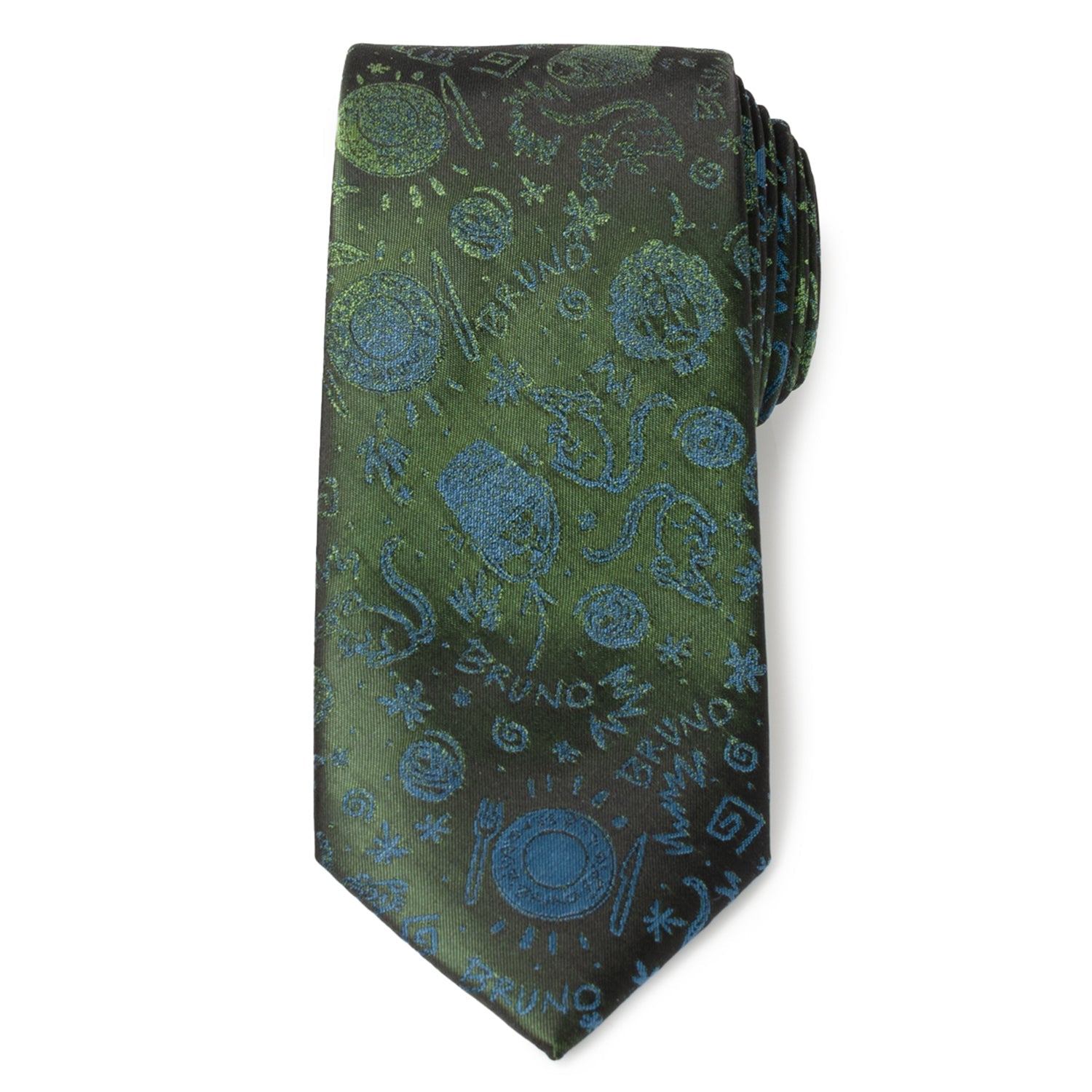 Disney Encanto Bruno Silk Blend Men's Necktie in Black and Green - Image 7