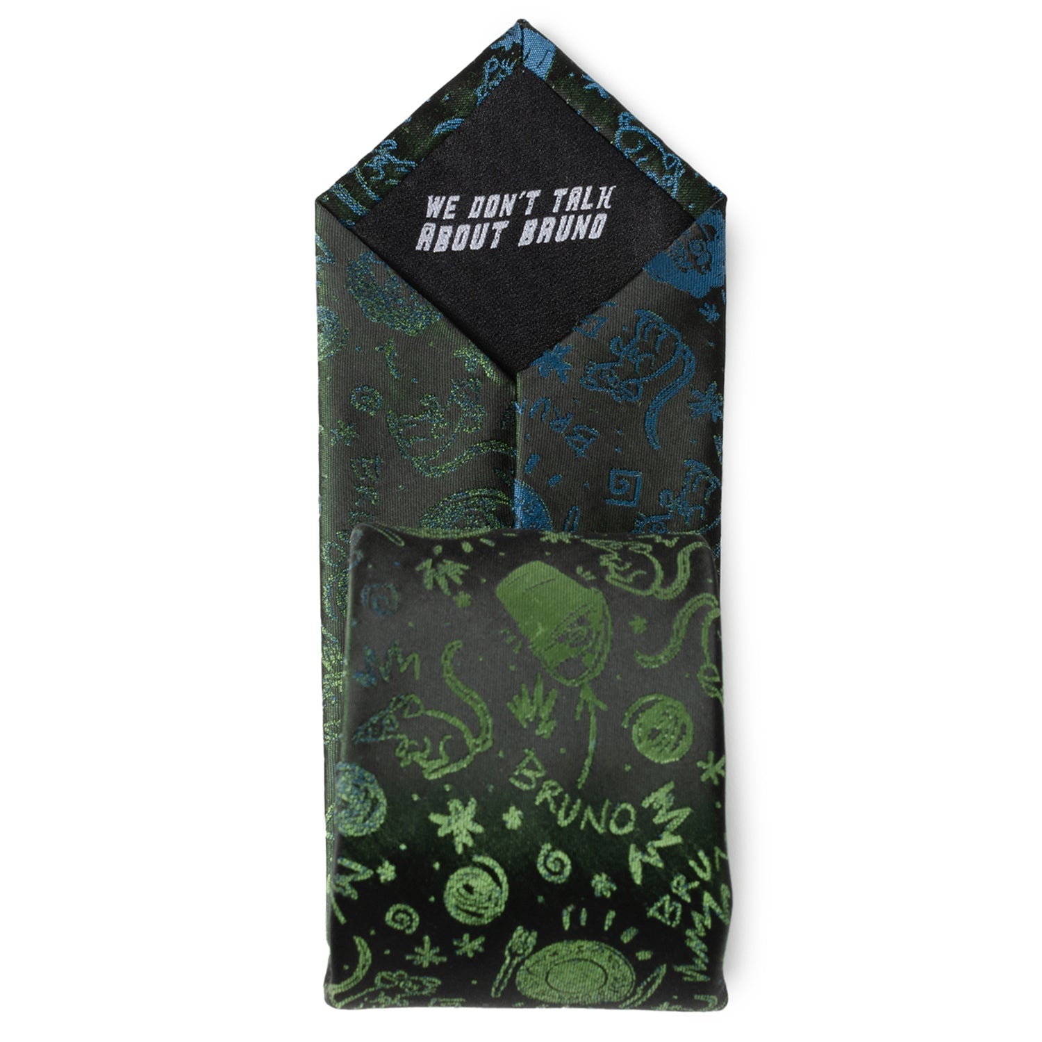 Disney Encanto Bruno Silk Blend Men's Necktie in Black and Green - Image 8