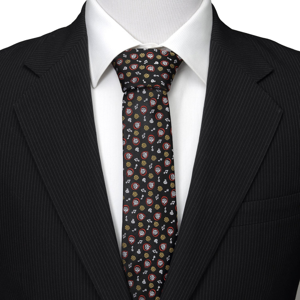 Disney Pixar Coco Inspired Black Necktie with Character Motif - Image 2