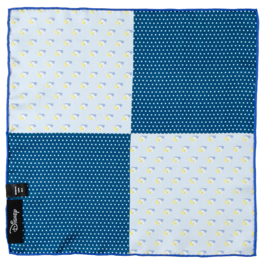 Disney Donald Duck Silk Pocket Square in Blue and Navy Stars - Image 3