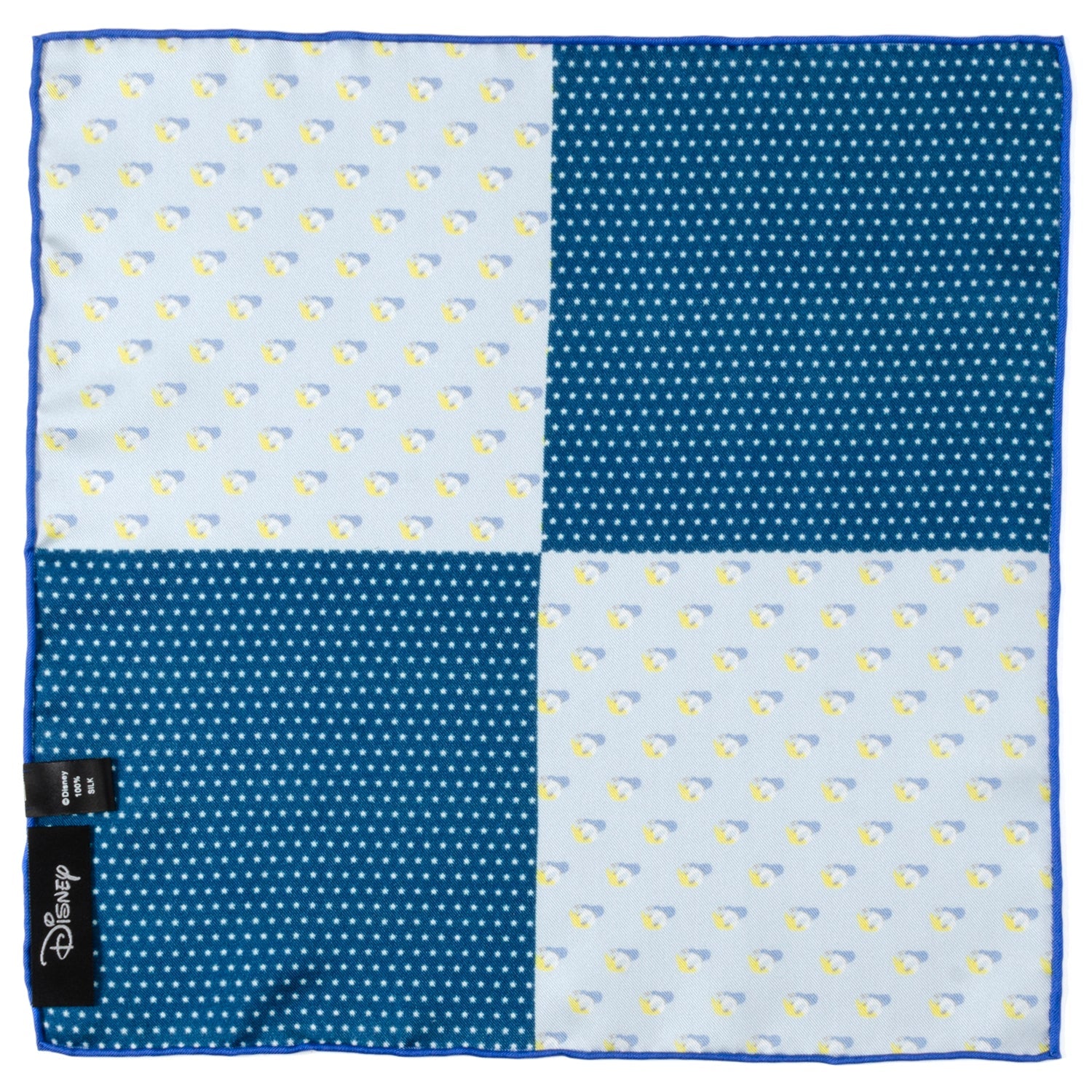 Disney Donald Duck Silk Pocket Square in Blue and Navy Stars - Image 3