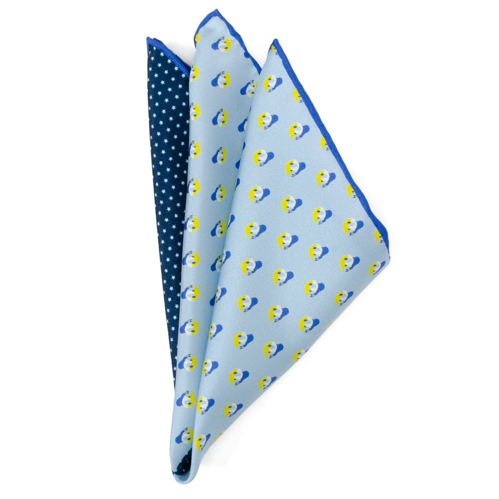 Disney Donald Duck Silk Pocket Square in Blue and Navy Stars - Image 4