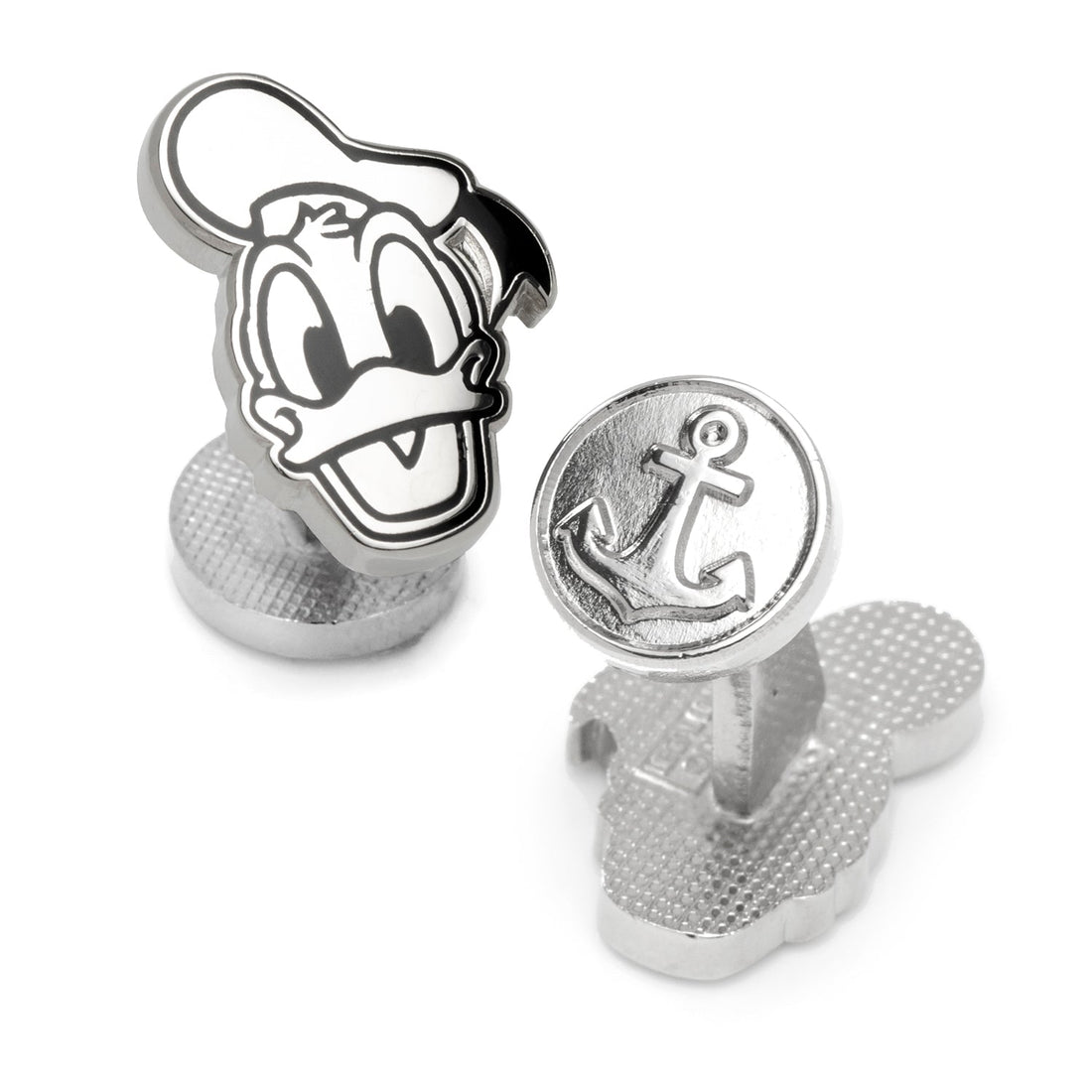 Disney Donald Duck Face Cufflinks Silver Tone Character Jewelry - Image 2