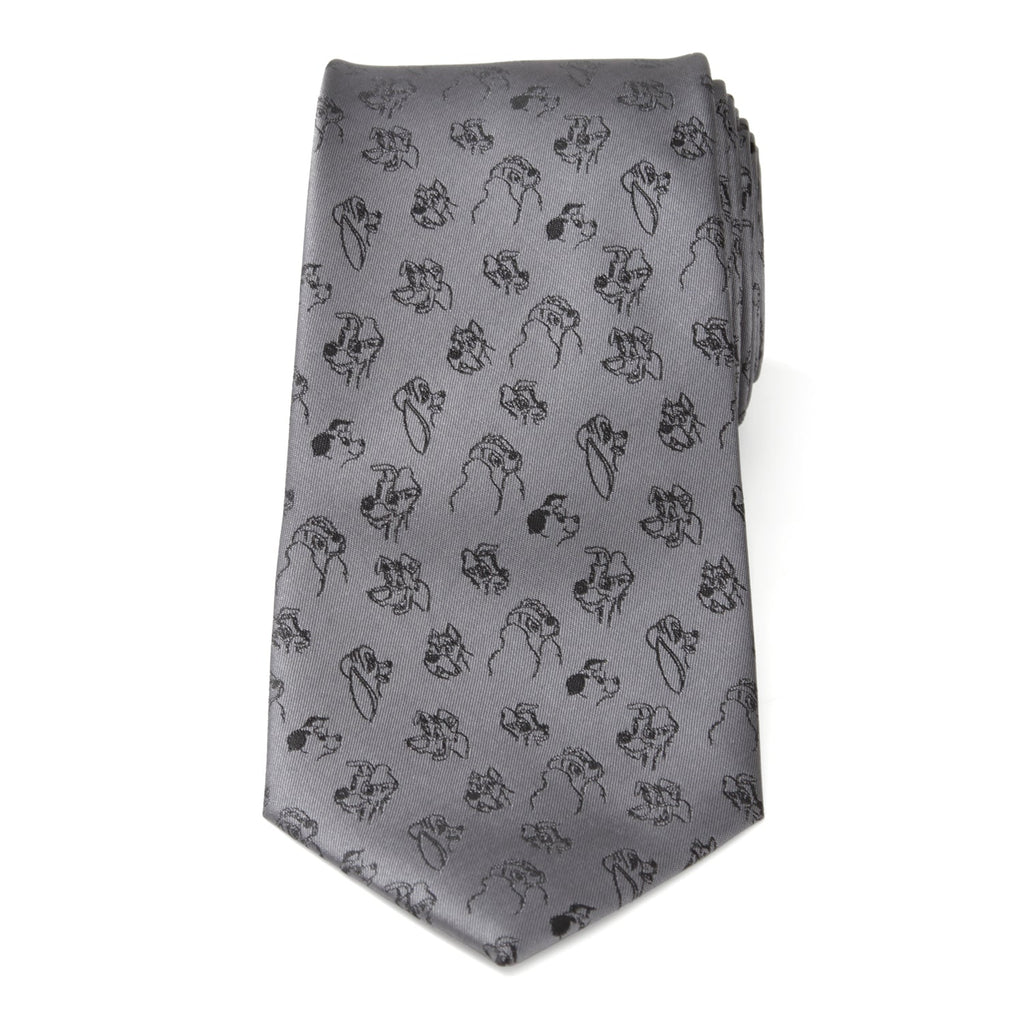 Disney Dogs Pattern Necktie in Iron Gray - Image 3