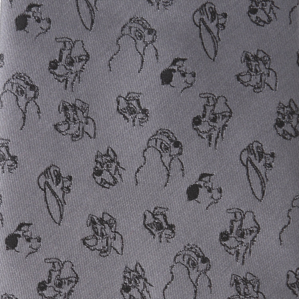 Disney Dogs Pattern Necktie in Iron Gray - Image 4