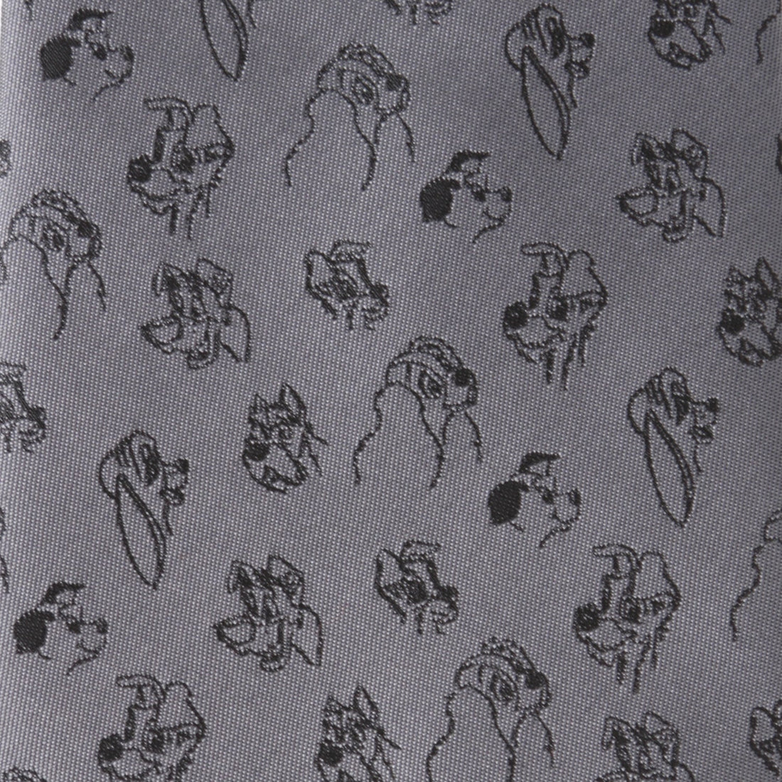 Disney Dogs Pattern Necktie in Iron Gray - Image 4