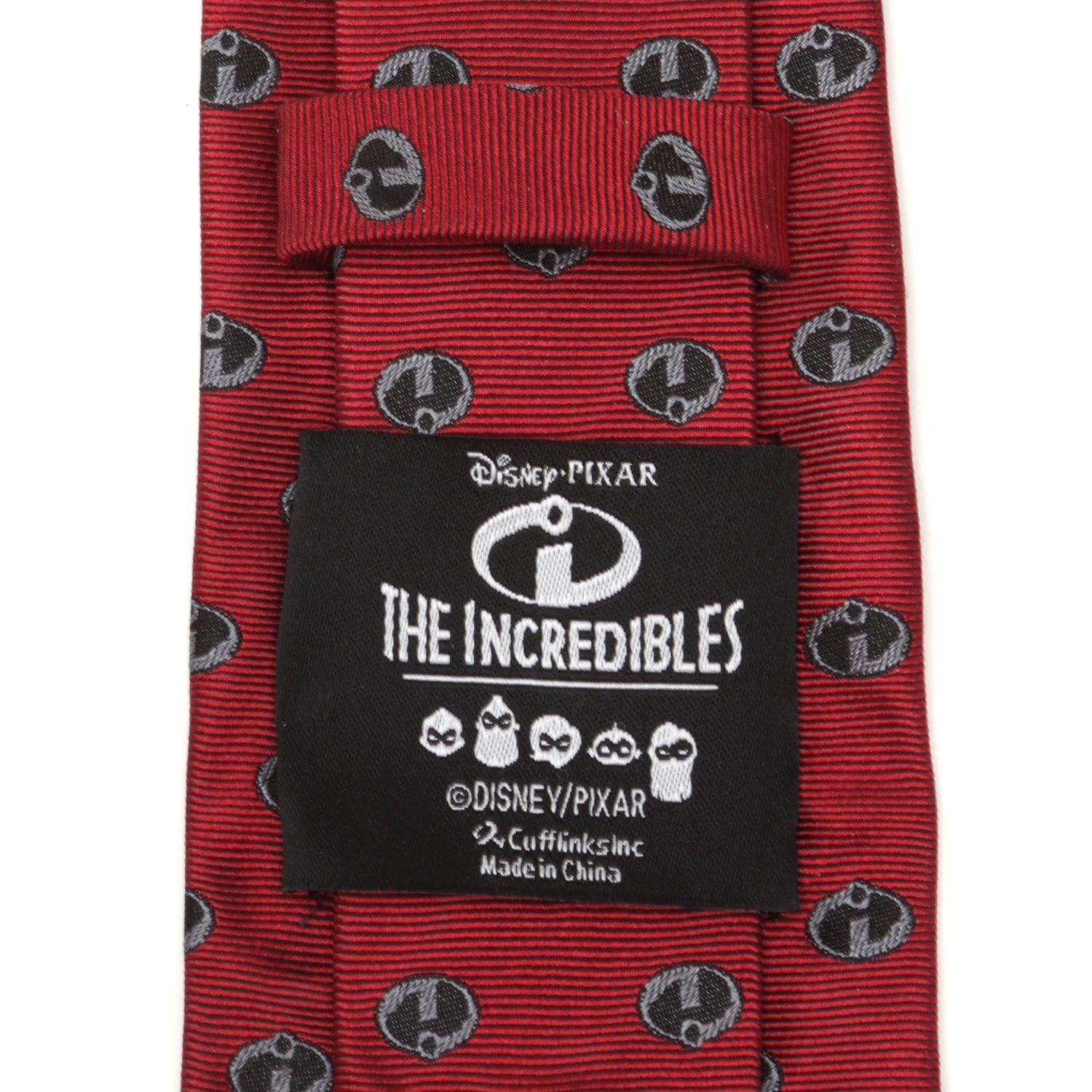Disney Pixar The Incredibles Logo Tie in Deep Crimson Red - Image 4
