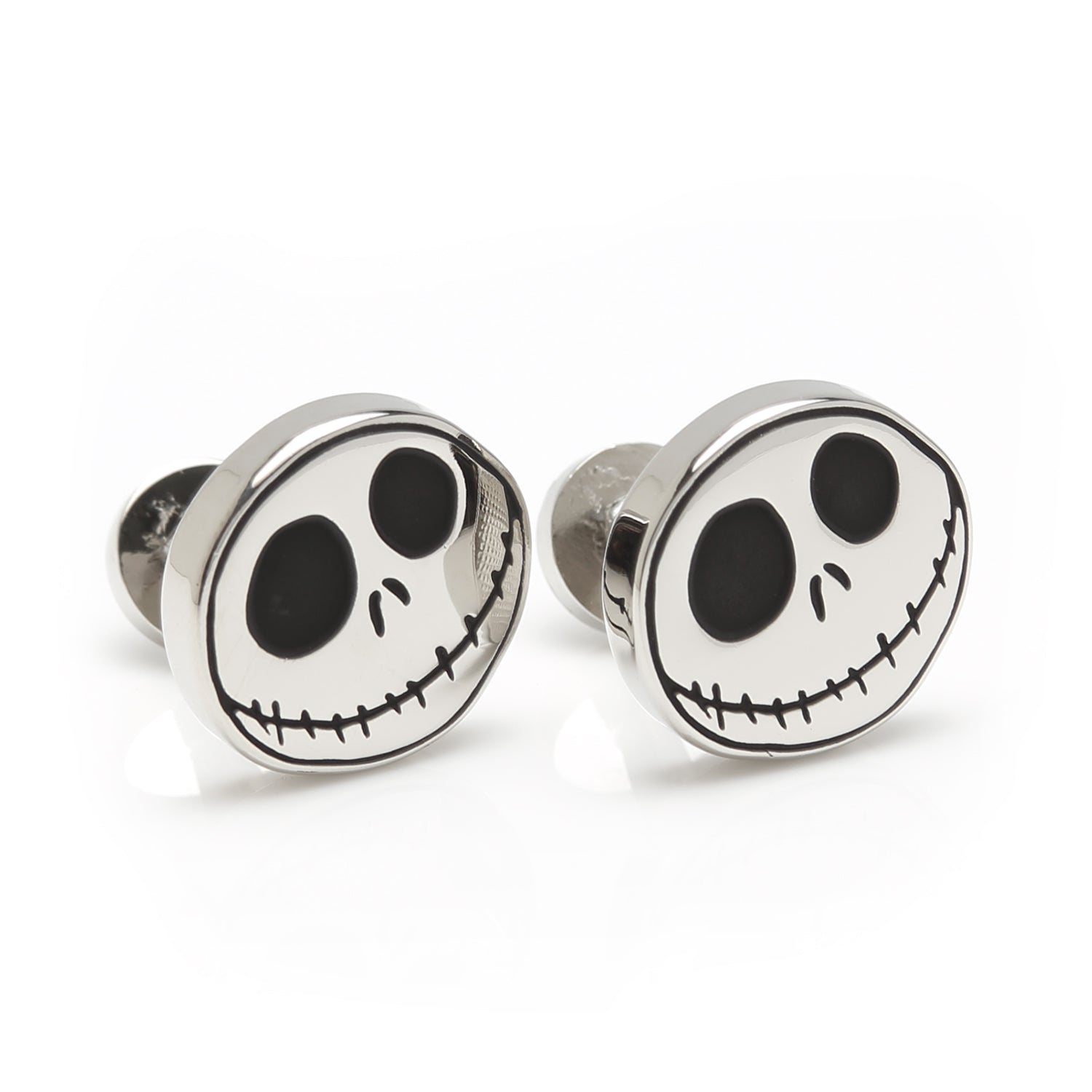 Jack Skellington Nightmare Before Christmas Cufflinks Silver Black - Image 2