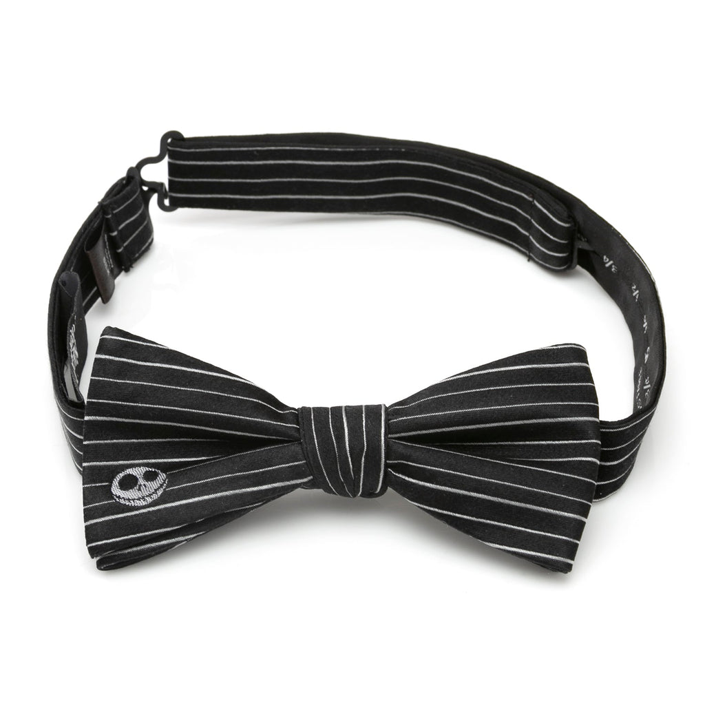 Disney Jack Skellington Pinstripe Silk Bow Tie Black and White
