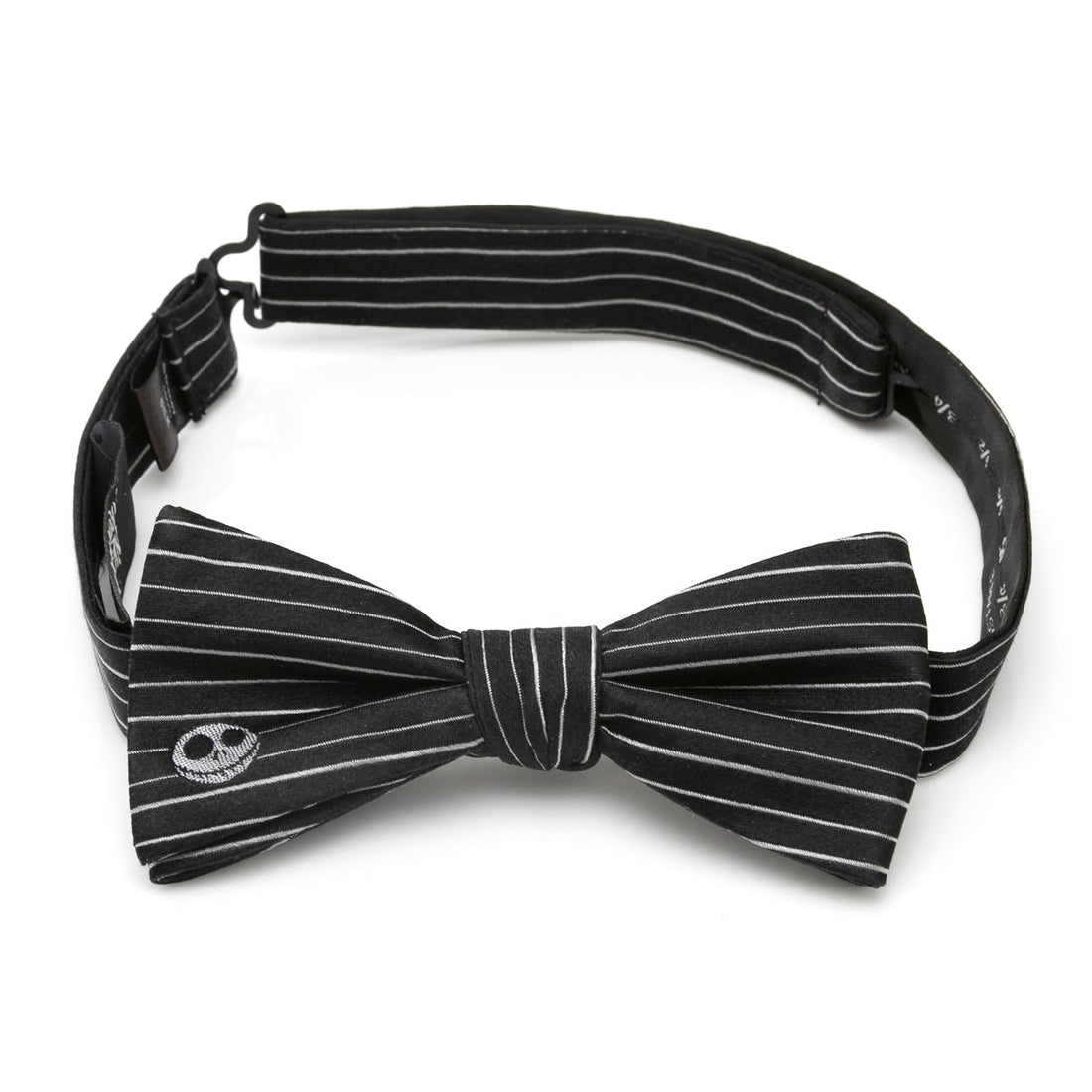 Disney Jack Skellington Pinstripe Silk Bow Tie Black and White