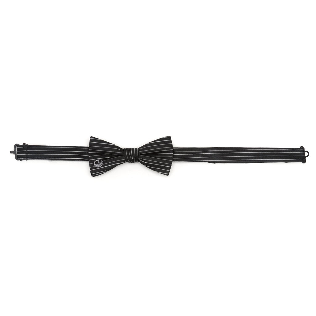 Disney Jack Skellington Pinstripe Silk Bow Tie Black and White