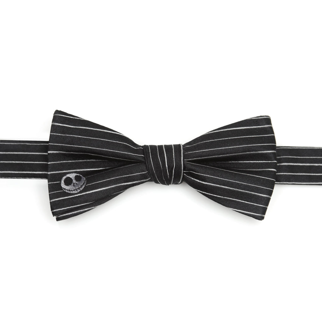 Disney Jack Skellington Pinstripe Silk Bow Tie Black and White