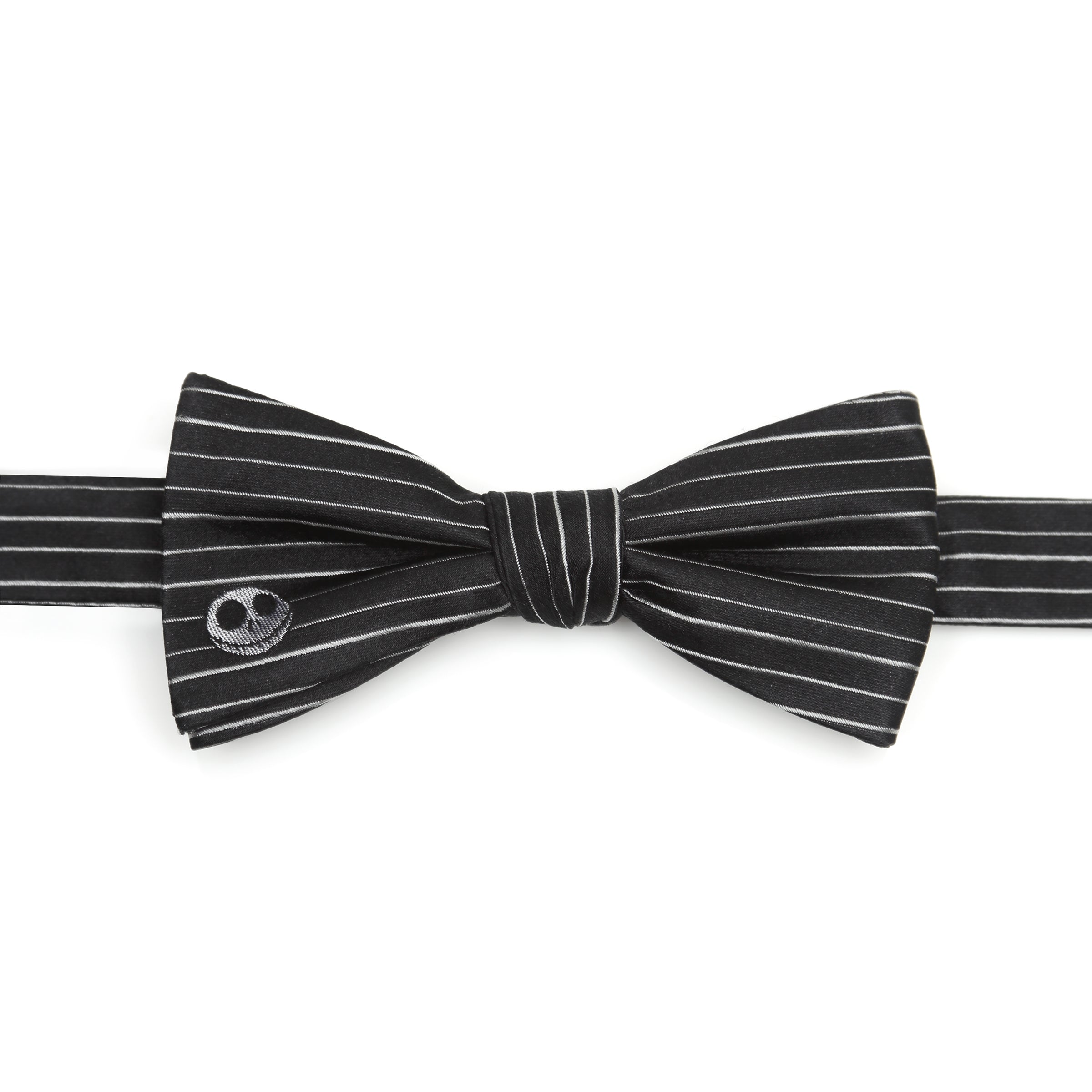 Disney Jack Skellington Pinstripe Silk Bow Tie Black and White