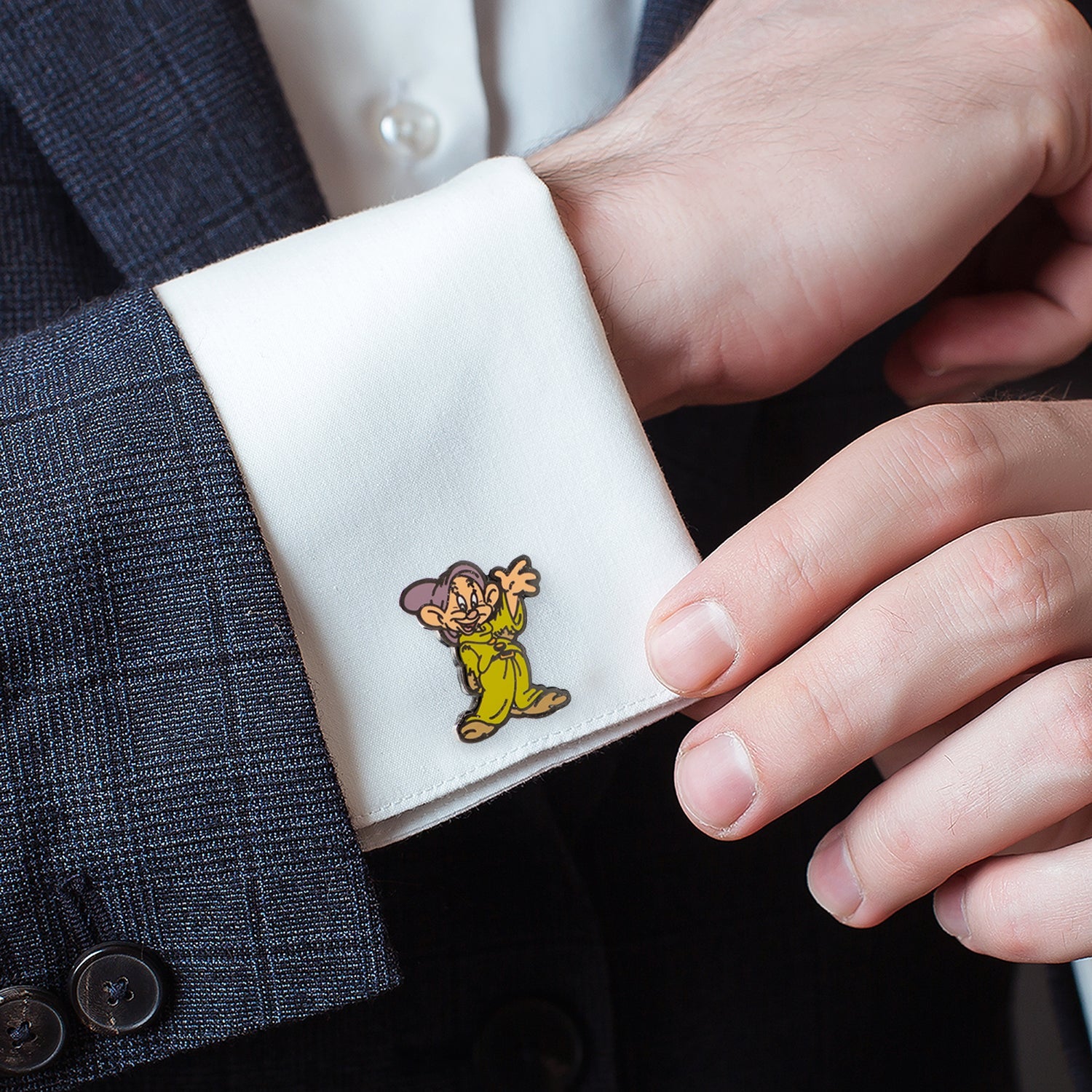 Disney Snow White Dopey and Doc Character Cufflinks - Image 2