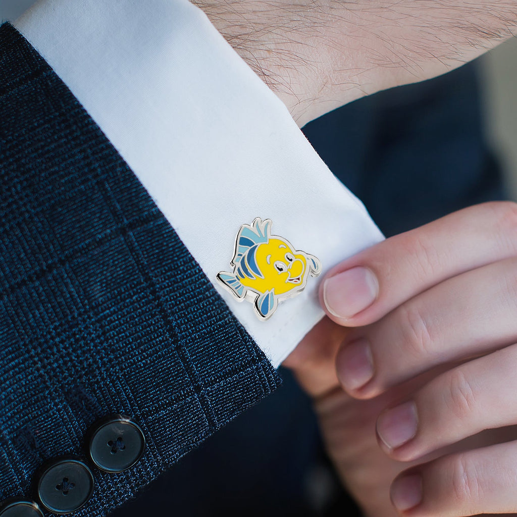 Disney The Little Mermaid Flounder and Sebastian Enamel Cufflinks - Image 2