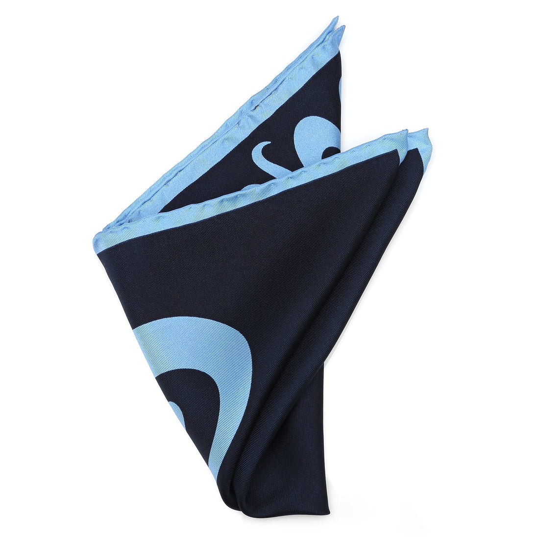 Disney Aladdin Genie Navy and Azure Blue Silk Pocket Square - Image 2
