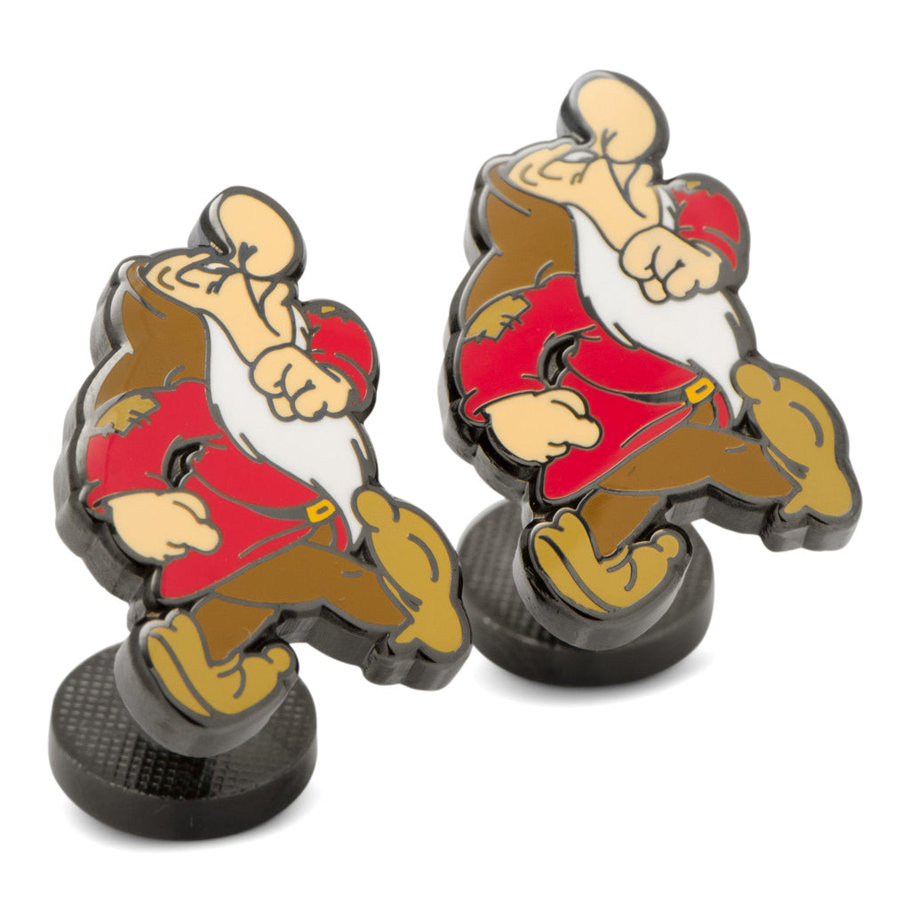 Disney Snow White Grumpy Dwarf Black Plated Enamel Cufflinks - Image 2