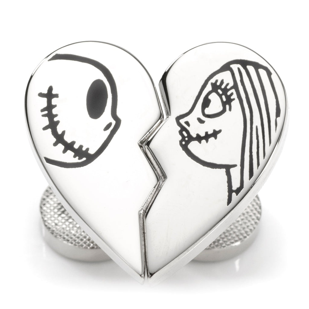 Disney Nightmare Before Christmas Jack & Sally Heart Cufflinks - Image 2
