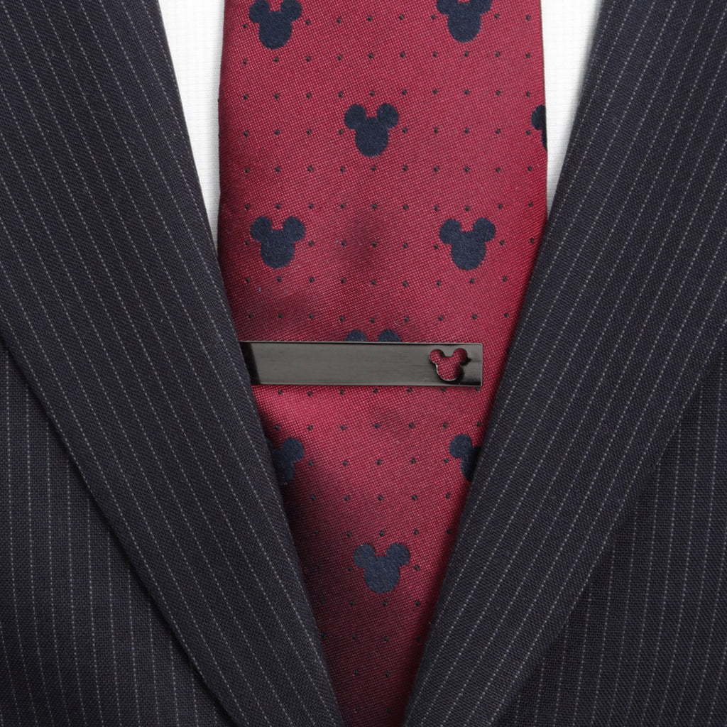 Disney Mickey Mouse Cutout Tie Bar in Glossy Black Finish - Image 2