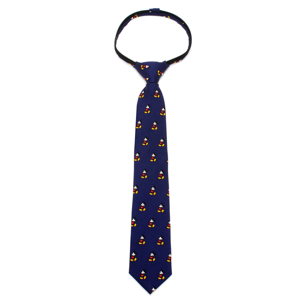 Boys' Navy Mickey Mouse Classic Character Zipper Tie - Image 3