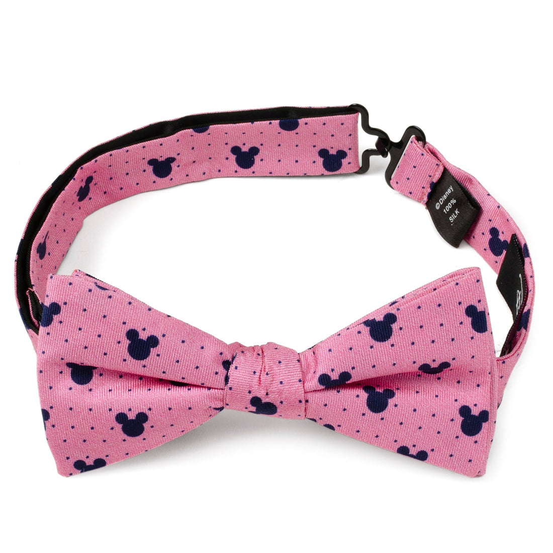 Disney Mickey Mouse Pink Bow Tie with Navy Icons - Image 3