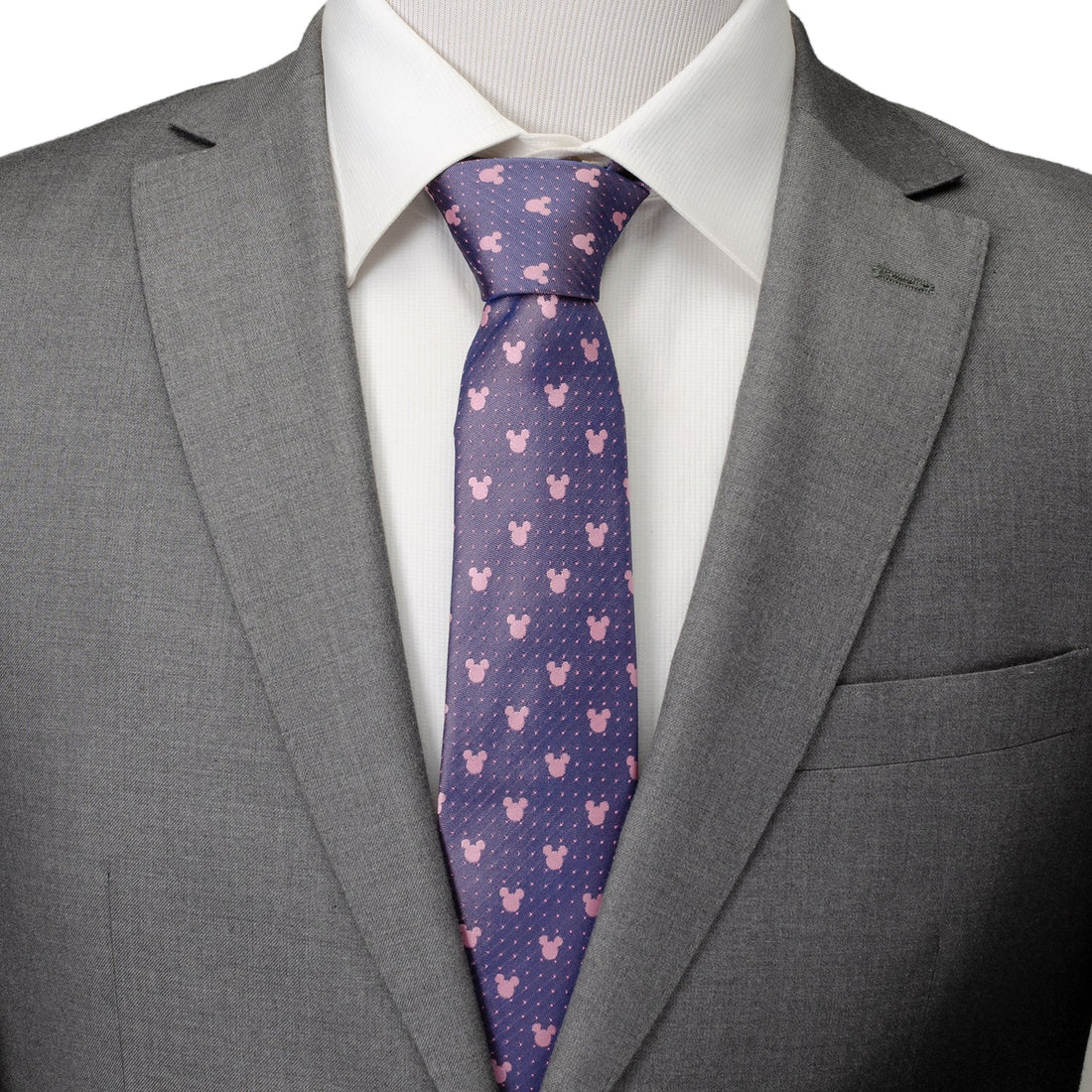 Disney Mickey Mouse Print Necktie in Purple and Pink - Image 2