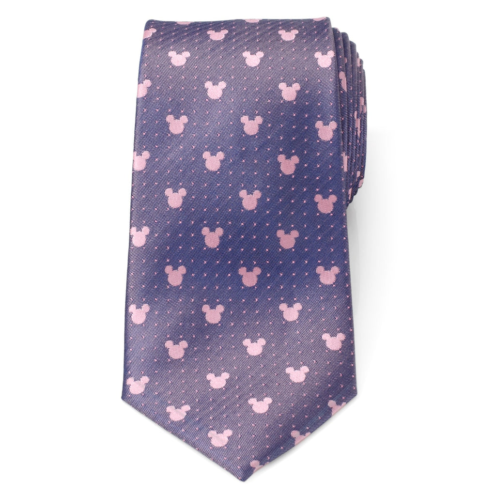 Disney Mickey Mouse Print Necktie in Purple and Pink - Image 3