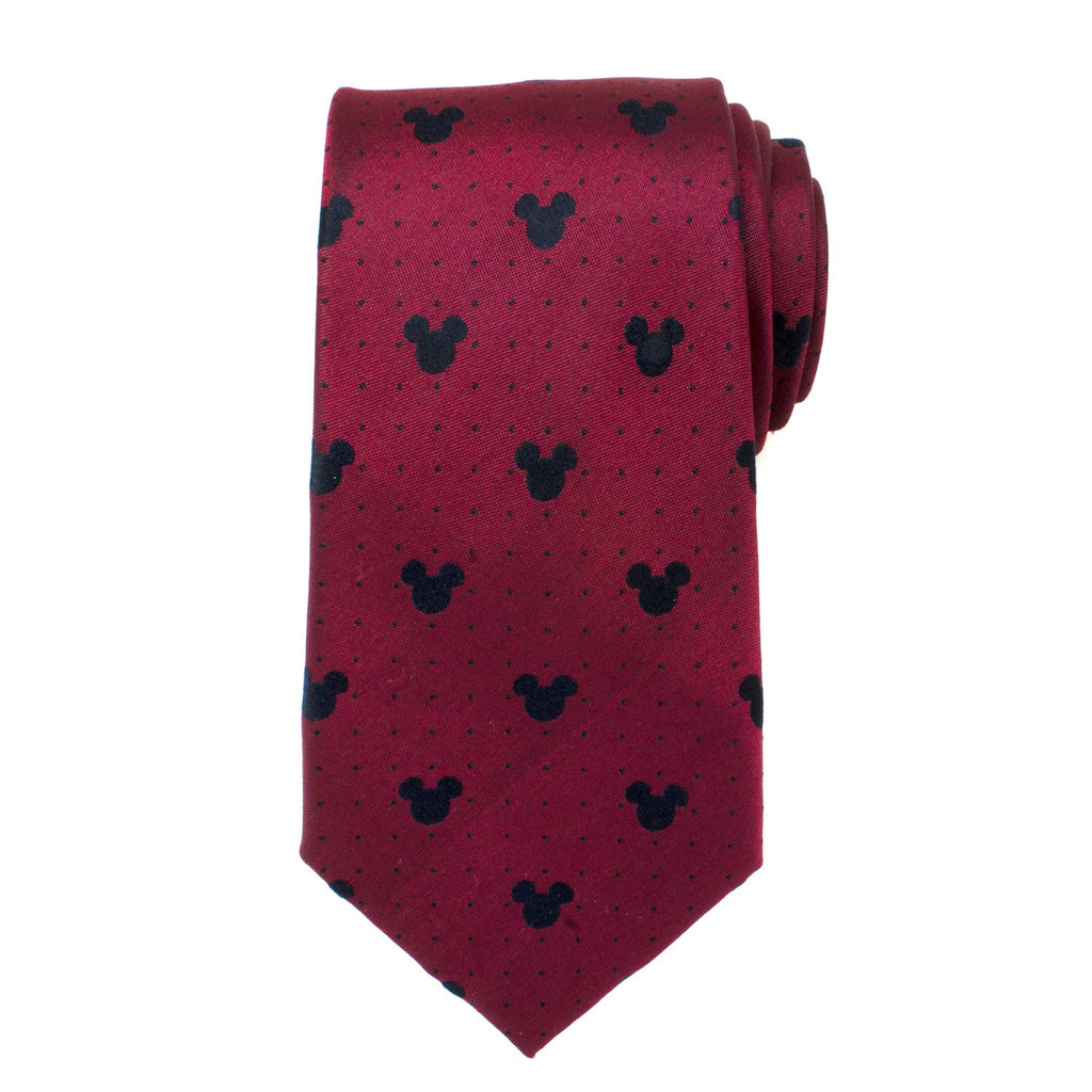 Disney Mickey Mouse Red Pin Dot Silk Necktie - Image 3