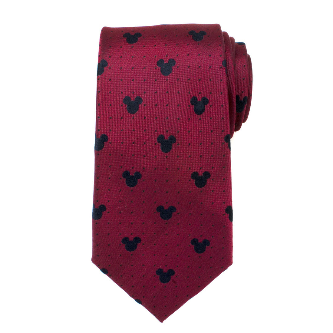 Disney Mickey Mouse Red Pin Dot Silk Necktie - Image 3