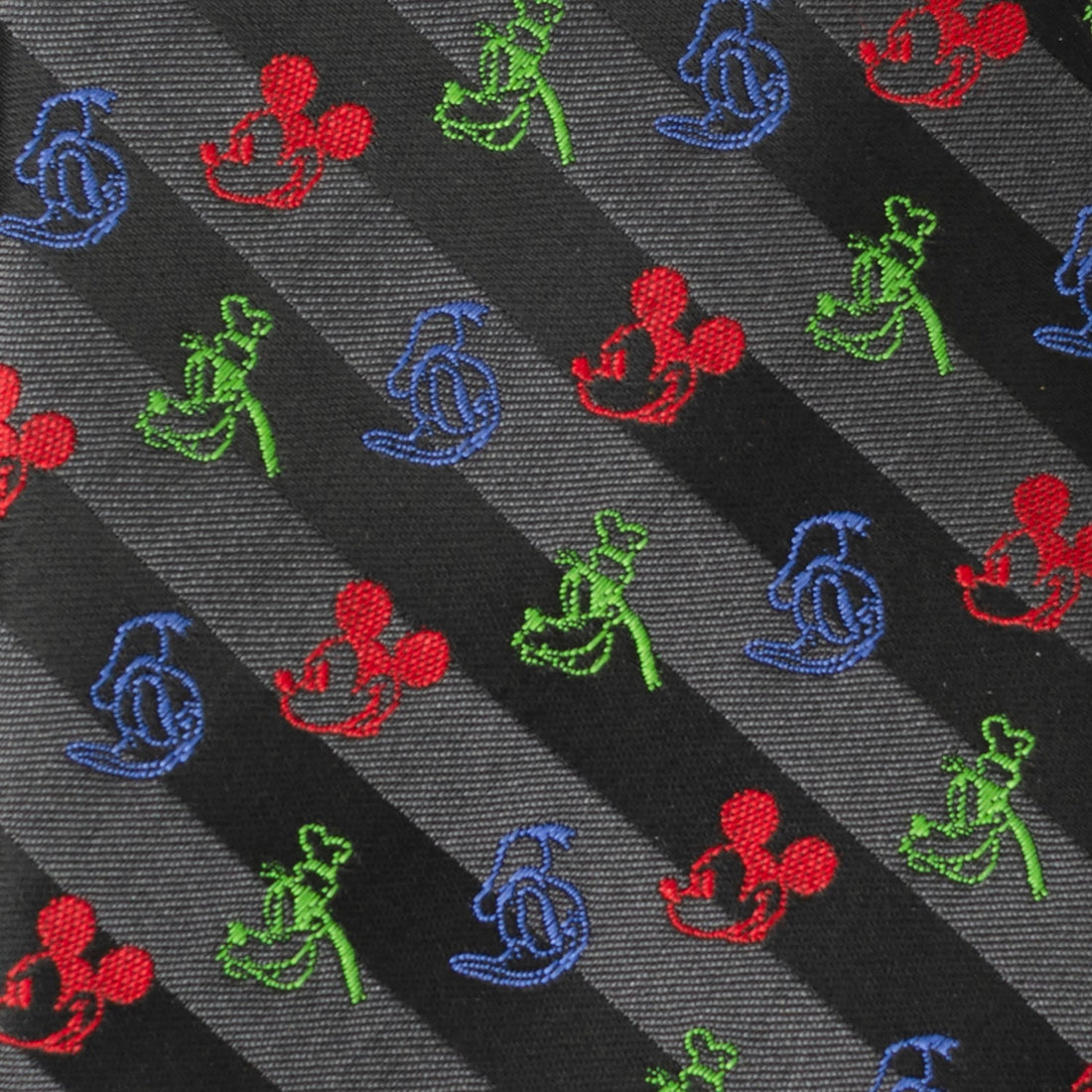 Disney Mickey and Friends Black Stripe Men's Silk Blend Tie - Image 4