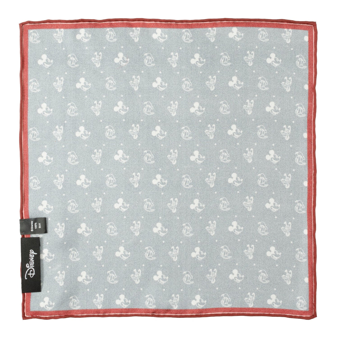 Disney Mickey and Friends Silk Pocket Square Navy Burgundy - Image 4