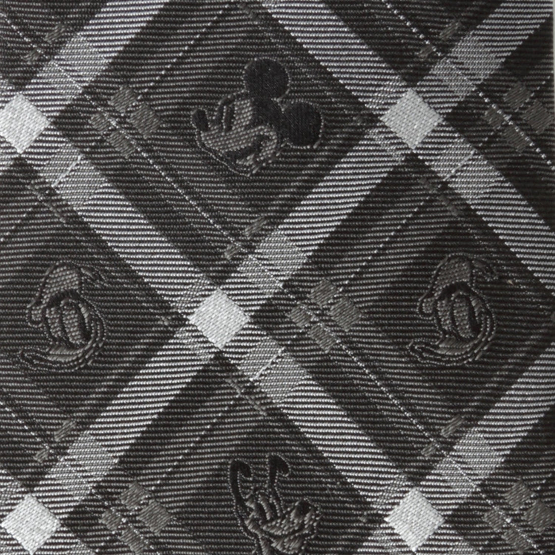 Disney Mickey and Friends Charcoal Plaid Men's Necktie - Image 4