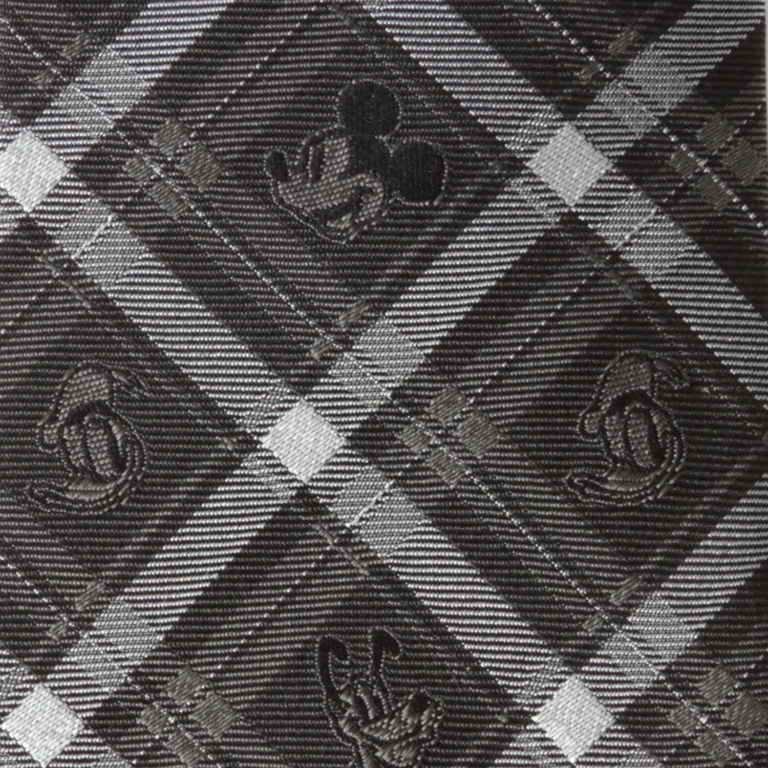 Disney Mickey and Friends Charcoal Plaid Men's Necktie - Image 4