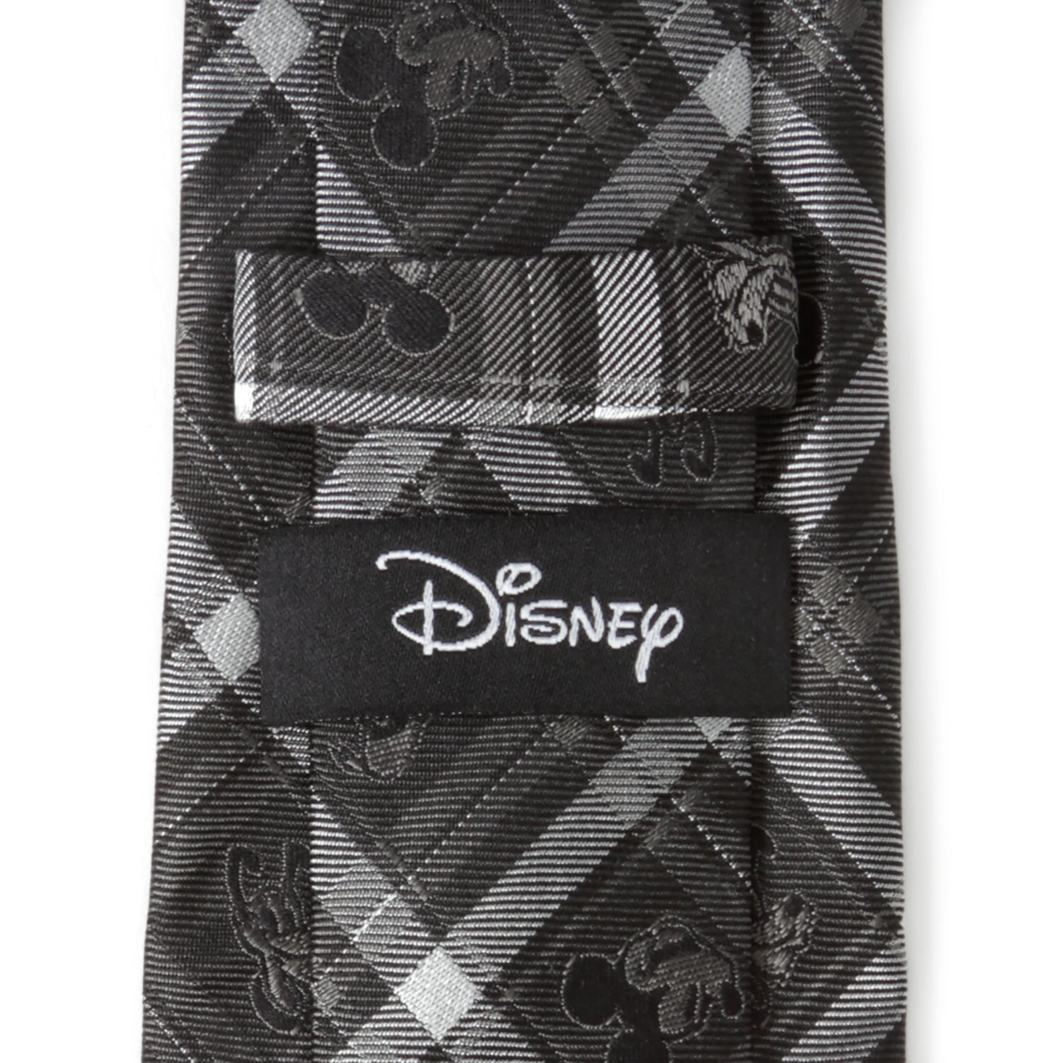 Disney Mickey and Friends Charcoal Plaid Men's Necktie - Image 5